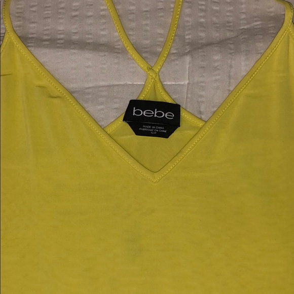 BEBE Yellow Crop Cami size SM - Picture 2 of 4